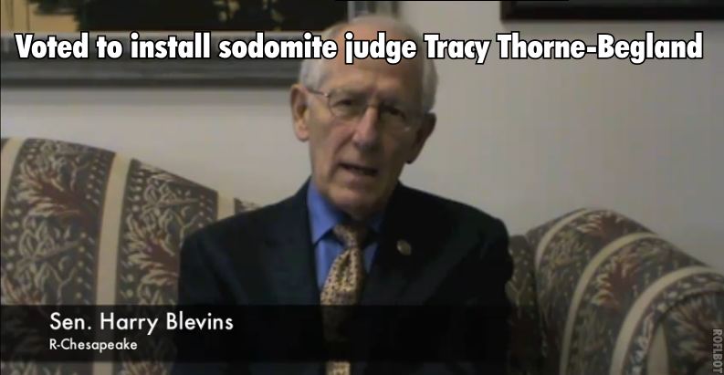 Senator Harry B. Blevins Sodomite Supporter
